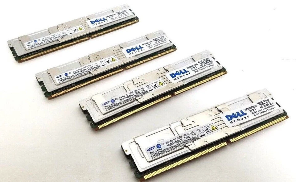 Lot of 4 Samsung M395T1G60QJ4-CE68 8GB Memory Card 8GB 4Rx4 PC2-5300F-555 - Image 1 of 1