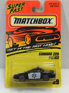 MATCHBOX   ~   CHEVY  CAMARO   Z28  POLICE   -  UNIT 6   ~  ON CARD  #59 - Picture 1 of 8