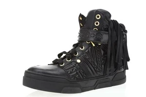 Zapatillas altas de cuero con flecos negros para mujer ASH 160383 talla 35 - Imagen 1 de 6