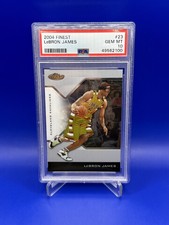 LEBRON JAMES 2004 TOPPS FINEST #23 SECOND YEAR CARD PSA 10 GEM NBA
