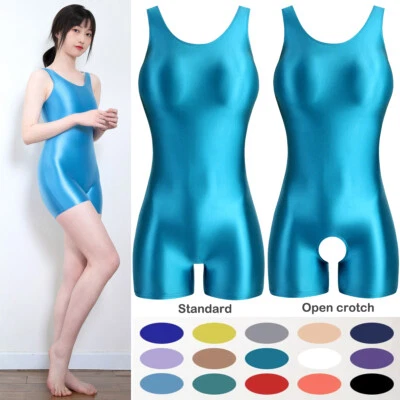 Mujeres Mono Opaco Brillante Brillante Traje de Baño Body Medias Traje de Baño General Nuevo Foto 1 de 4
