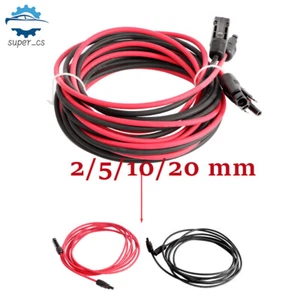 2/5/10/20/15M Black+Red Solar Panel Extension Cable Wire+M4 Connector 4/6mm² AU - Picture 1 of 12