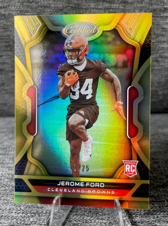 2022 Panini Certified Jerome Ford #177 Mirror Gold Rookie 10/25 Browns MINT - Image 1 of 3