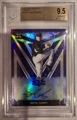 2020 Leaf Valiant Purple Seth Corry Autograph RC BGS 9.5 w/10 Auto 2/25 - Image 1 of 2