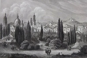 Grabado antiguo de iglesias de Ucrania Lviv Lviv Lwow - Imagen 1 de 3