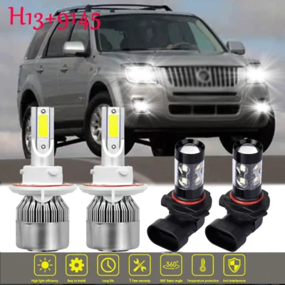For Mercury Mariner 2005-2011 - 4PC Combo LED Headlight + Fog Light Bulbs Kit - Image 1 of 4