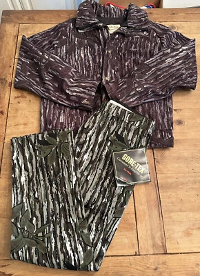 Vtg Cabelas Realtree Camo GoreTex Rain Coat Jacket Lg & Pants NWT 36x30 USA - Image 1 of 4