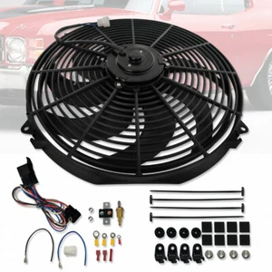Ventilador de refrigeración eléctrico reversible de 16" 3000 CFM 12V 120W con kit de relé de termostato - Imagen 1 de 6