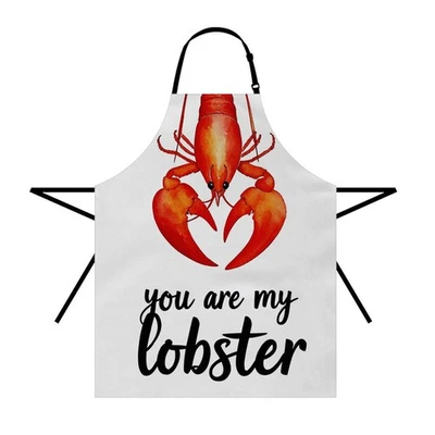 Avental de lagosta 31x27 polegadas animal marinho palavra você é minha lagosta para amantes Valenti... - Imagem 1 de 4