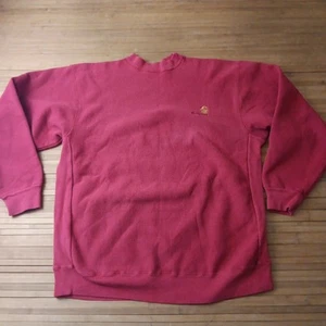 Vtg Carhartt Rugged Outdoor Wear Reverse Weave Sweatshirt Red Fits L/XL - Picture 1 of 6