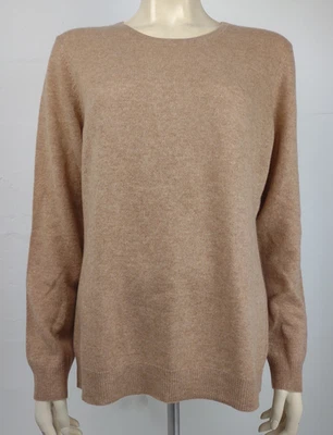 Charter Club tan light brown 100% Cashmere crew neck pullover sweater ladies XL - Image 1 of 4