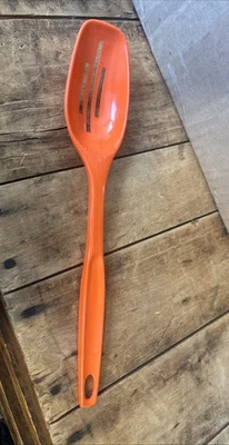 Vintage Foley Orange Nylon Utensil Slotted Spoon 11"  -Mcm Beautiful - Image 1 of 4