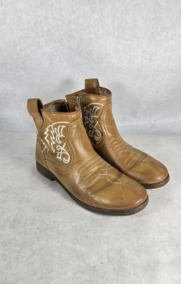 Klogs Western Comfort Booties Women Brown 8.5 Embroidery Boot Shoe Aztec Cowboy  - Image 1 of 4