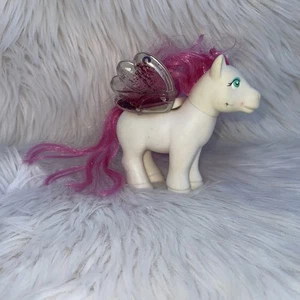 HTF Vintage ERTL My Little Angel White Pony Pegasus Dallas Snow Globe Wings Pink - Picture 1 of 6