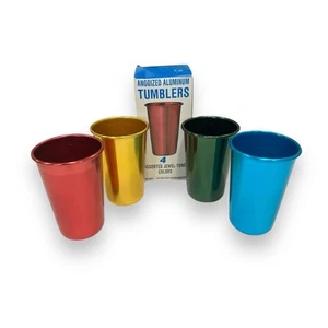 MSR Anodized Aluminum Tumblers Cups 4 Pack 10 OZ Jewel Tone Red Gold Green Blue - Picture 1 of 22