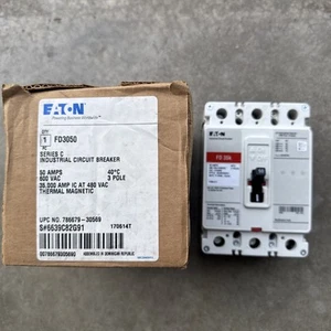 Eaton Cutler-Hammer FD3050 50 Ampere 600 Vac 3-polig Leitungsschutzschalter FD 35K - Bild 1 von 11
