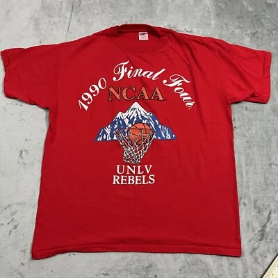 Vintage UNLV Runnin Rebels T-Shirt Size Medium M 1990 NCAA Final Four Mountain - Image 1 of 4