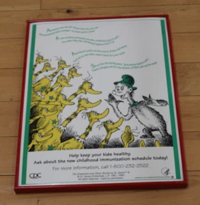 SNEECHES Dr. SEUSS CDC VACCINATION IMMUNIZATION Poster 24"X18" FRAMED - Picture 1 of 9