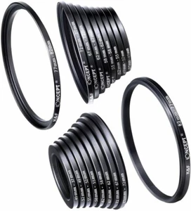 K&F Concept  18pcs Step Up Down Lens Filter Ring Adapter  Set 37- 82mm - Picture 1 of 4