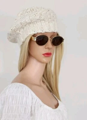 Reaction KENNETH COLE CREAM SEQUIN BERET HAT OS NEW - Image 1 of 4