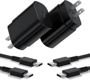 Paquete de 2 Cargador de pared 25W PD carga rápida para Samsung Galaxy S24 S23 S22 S21 S20+ - Imagen 1 de 11