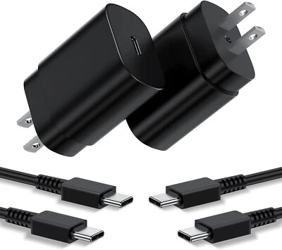 Paquete de 2 cargadores de pared PD de 25 W carga rápida para Samsung Galaxy S24 S23 S22 S21 S20+ Foto 1 de 4