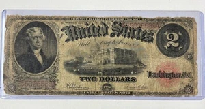 1917 Large Size $2 Dollar Bill United States Note Legal Tender - Picture 1 of 7