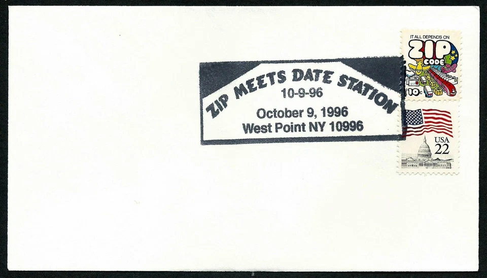 USA, SCOTT # 1511 & 2114, EVENT COVER ZIP MEETS DATE STATION SPECIAL CANCEL 1996 - Image 1 of 1