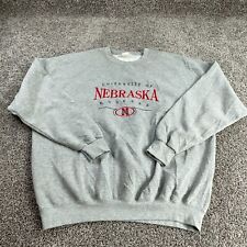 VINTAGE Nebraska Huskers Sweatshirt Women 2XL Gray Pullover Sweater Lee Made USA