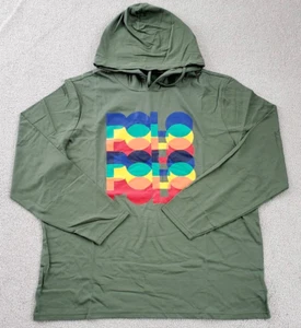 Polo Ralph Lauren Mens Graphic Logo Jersey Hooded T Shirt Green XL/ X-Large - Picture 1 of 9