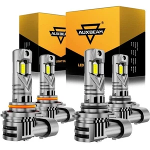 AUXBEAM CANBUS 9005 9006 LED Headlight Kit Bulbs High Low Beam 6500K Super White - Picture 1 of 15