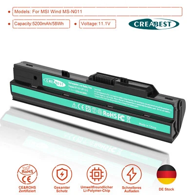 5200mAh 3715A-MS6837D1 Akku Für MSI Wind U90 U100-002LA Datron U100 Mobee N011 - Bild 1 von 4