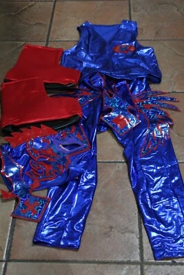 005 TRAJE NIÑOS KALISTO Azul LUCHA LIBRE Halloween Disfraz skl - Imagen 1 de 4