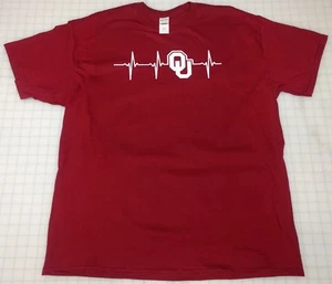 Oklahoma University Sooners Heartbeat Tee Shirt T-Shirt Mens Womens Free Ship - Picture 1 of 2