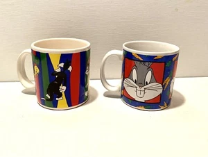 Warner Bros’ 1993,1995 Looney Tunes Set Of 2 Sakura Mugs Bugs Bunny Taz Tweety - Picture 1 of 12