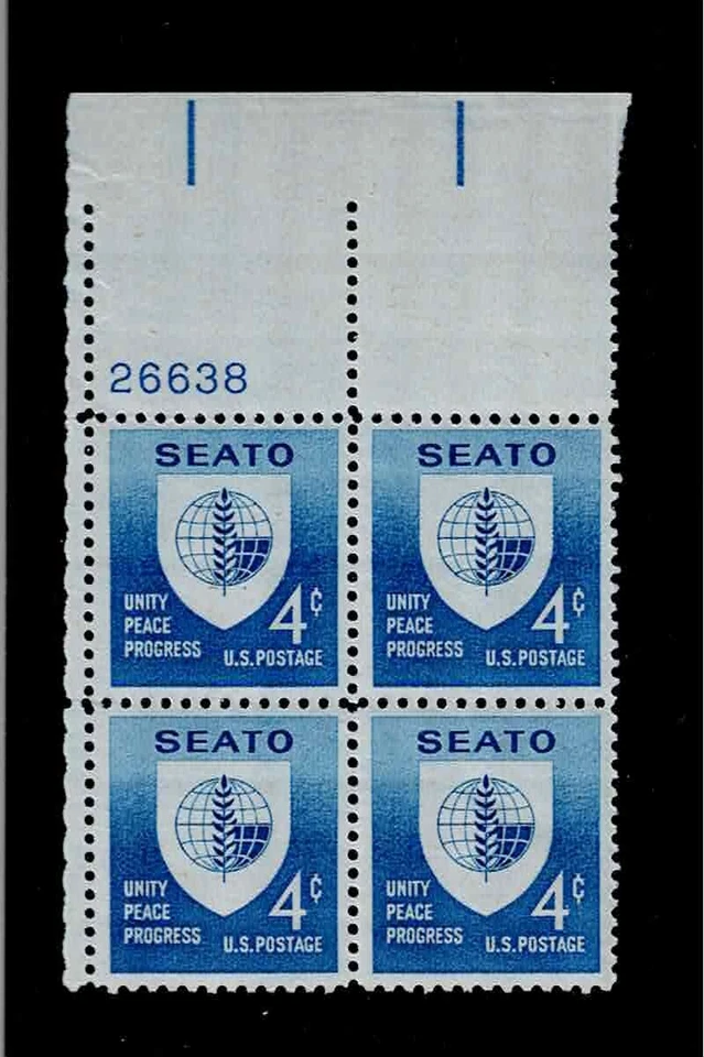 US Scott #1151, Plate Block #26638 1960 SEATO 4c FVF MNH Upper Left - Image 1 of 1