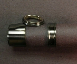 FLY ROD REEL SEAT blued nickel silver pocketed cap & ring hardware - Picture 1 of 2
