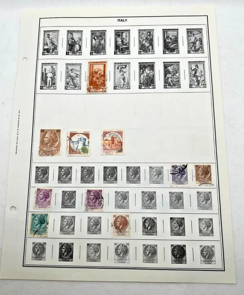 Italian Stamp Poste Italiana 100 & 200 Lire and more / lot of 12 - Image 1 of 4