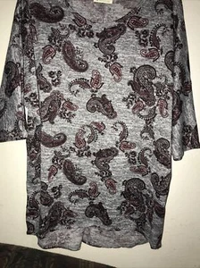 Bobbie Brooks Top Women’s High-Low Paisley Women’s Floral Top Size Small - Picture 1 of 2