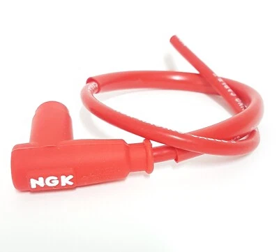 Cavo schermato cappuccio pipetta candela in silicone NGK rossa per Moto Scooter - Immagine 1 di 3