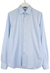 SUITSUPPLY Try On Slim Fit Formal Shirt Men's 43L/17L Button-Up Blue - Picture 1 of 13