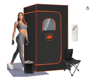 Saunabox, tragbare Sauna für Zuhause, 2024 Saunazelt mit 3L 110V Dampfgarer, 9 - Bild 1 von 4