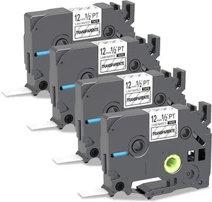 4 X Ruban Remplacement pour brother Ptouch Tze Tape 12mm Tz 131 Tze 131 Noir ... - Afbeelding 1 van 7