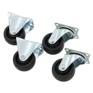 2 Piece Heavy Duty 40mm,100KG CAPACITY Rubber Swivel & Fixed Castor - Picture 1 of 1