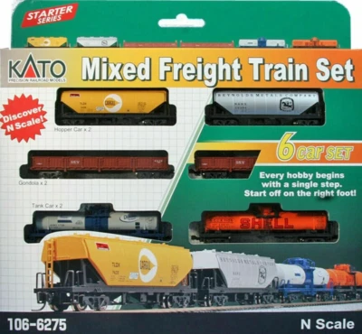Kato N Scale ~ New 2024 ~ Mixed Freight Train Car Set ~ 6 Pieces ~ 106-6275 - Image 1 of 2