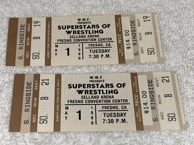WWF 1990 FEDERACIÓN MUNDIAL DE LUCHA LIBRE ENTRADAS SIN USAR Dusty Rhodes Randy Savage Foto 1 de 4