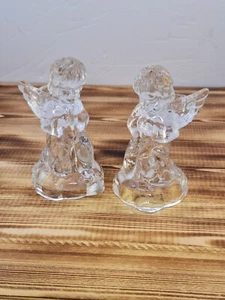 Juego de 2 soportes para velas de ángel de vidrio cónico de Navidad arrodilladas 4,25" de alto - Imagen 1 de 11