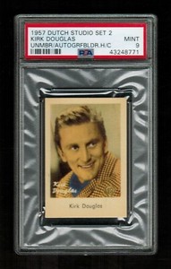 PSA 9 KIRK DOUGLAS 1957 Dutch Studio Set 2 Card HIGHEST EVER GRADED