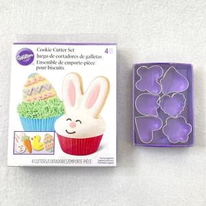 Wilton Easter Cookie Cutter Set of 4 Bunny Chick Egg Carrott + 6 Bonus Mini's - Picture 1 of 4