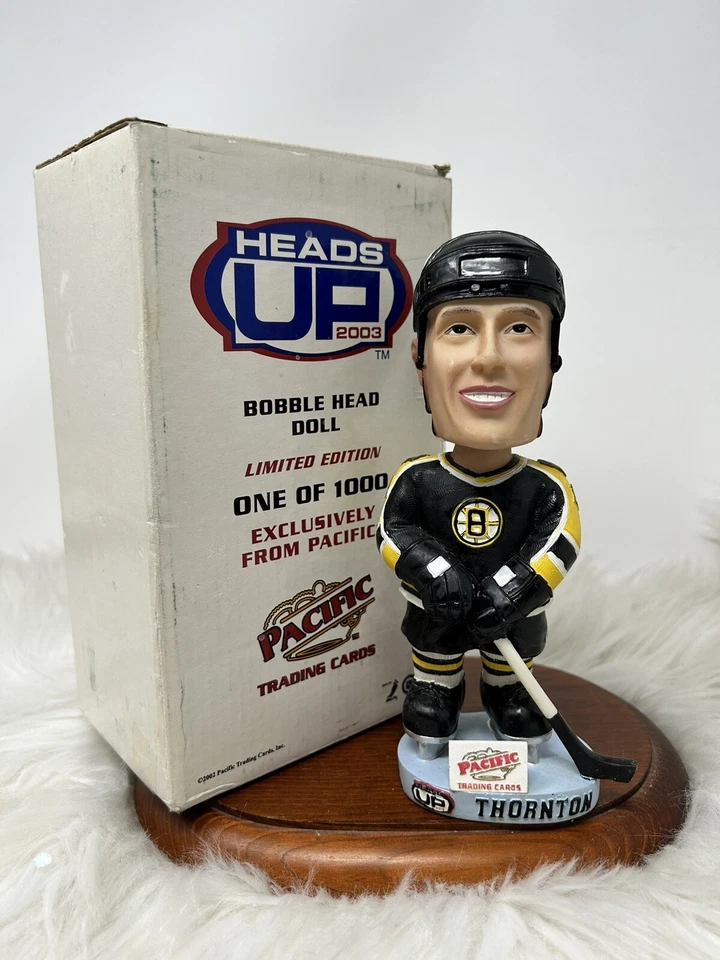 Boston Bruins Joe Thornton Bobblehead 2003 Pacific Heads Up 1 Of 1000 Limited Ed - Image 1 of 4